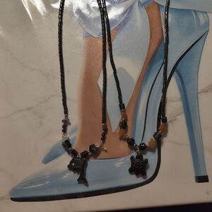 Hematite Necklaces Bundle Of Two Black Beaded Screw Closure Dolphin And Turtle